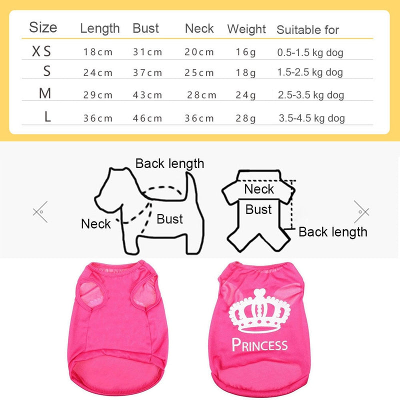 Fashion Pet Dog Cat Cute Princess Polyester T-shirt Clothes Vest Summer Coat Puppy Costumes Pet Dogs T-shirt - Premium Apparel + outfits - Just $37.80! Shop now at Animal Bargain