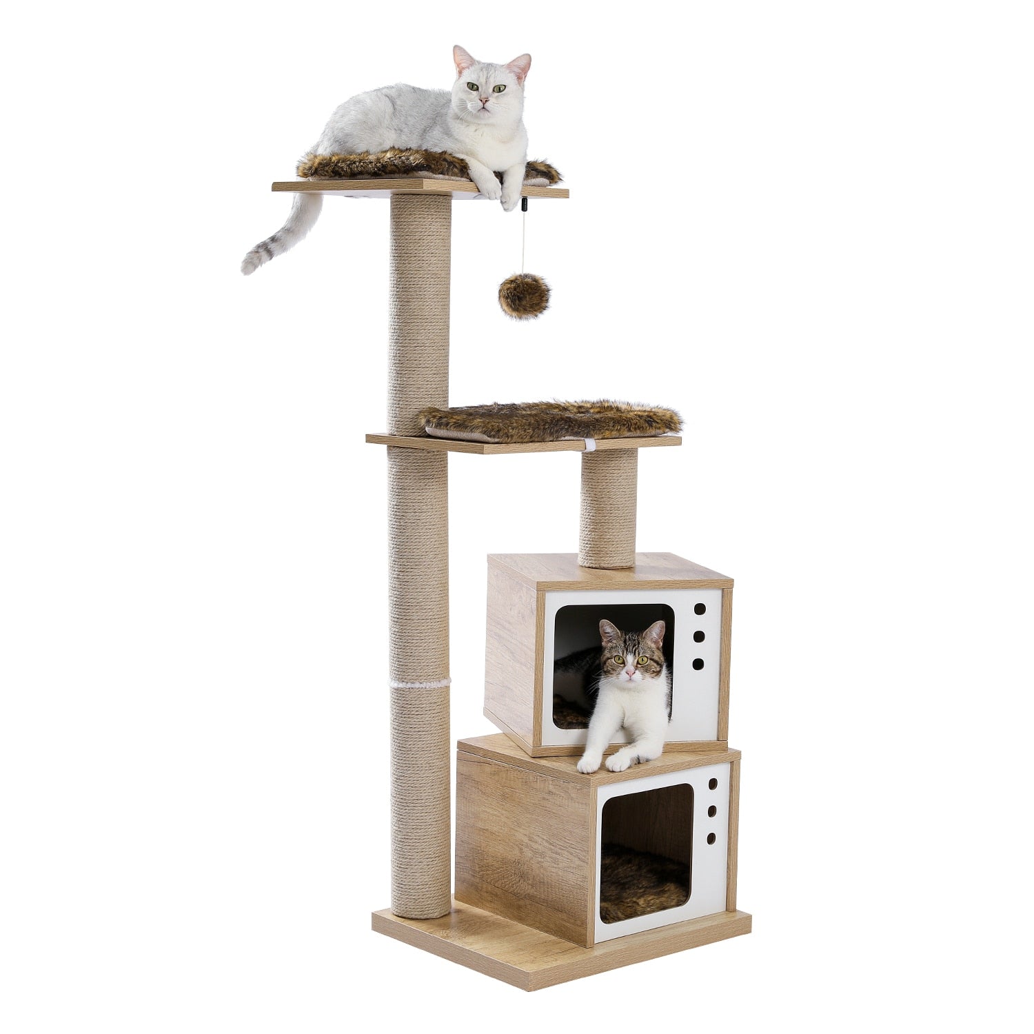 Fast Delivery Large Cat Tree Tower Condo cat scratcher Post Pet Kitty Play House with Hammock Perches Platform rascador gato - Premium all pets - Just $48.60! Shop now at Animal Bargain