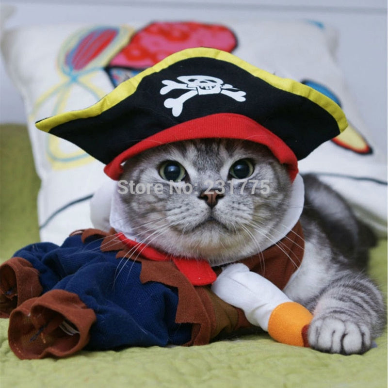 Funny Cat Clothes Pirate Suit Clothes For Cat Dog Costume Clothing Corsair Halloween Clothes Dressing Up Cat Party Costume Suit - Premium all pets - Just $36.45! Shop now at Animal Bargain