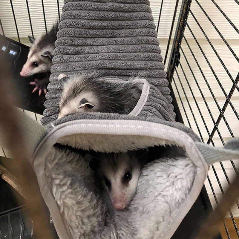 Winter Warm Hammock Hamster Tunnel For Small Animals Sugar Glider Tube Swing Bed Nest Bed Rat Ferret Toy Cage Accessories - Premium all pets - Just $36.45! Shop now at Animal Bargain