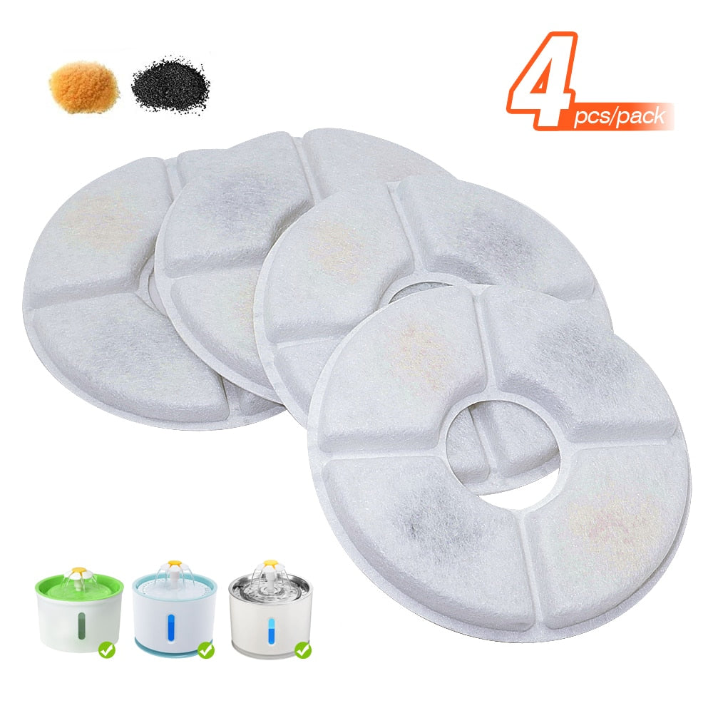 4pcs Cat Water Fountain Filters Activated Carbon Filter Charcoal For Cat Automatic Water Dispenser Drinking Fountain Dish Filter - Premium all pets - Just $37.80! Shop now at Animal Bargain