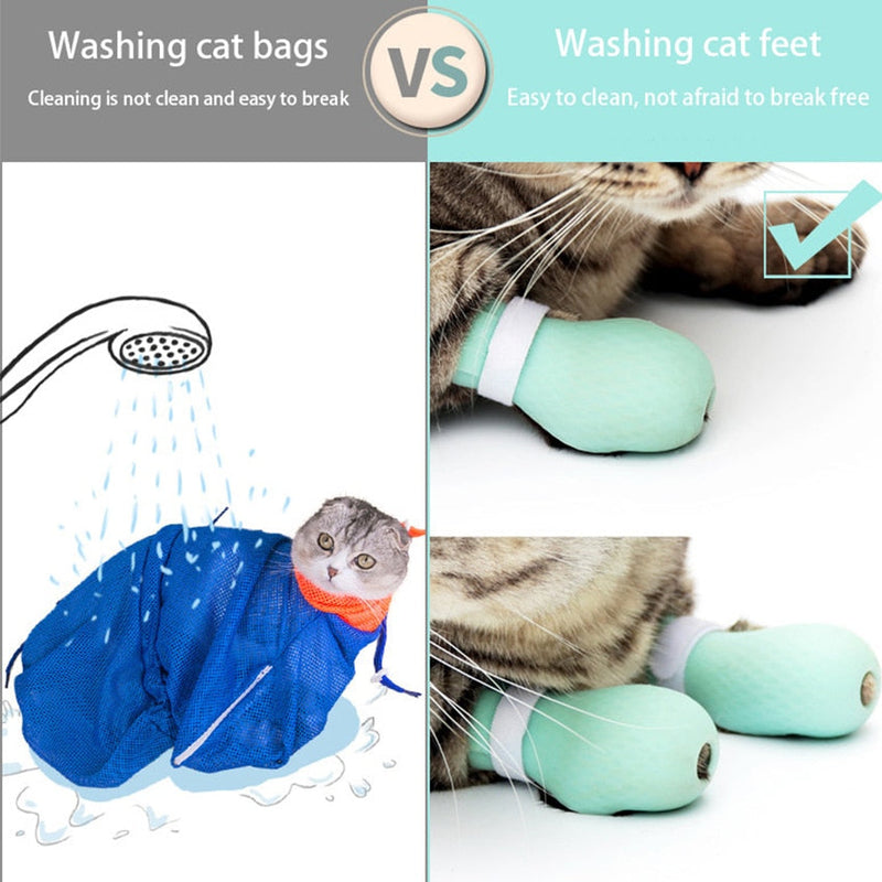 HOOPET Anti-biting Bath Washing Cat Claw Cover Cut Nails Foot Cover Pet Paw Protector for Anti-Scratch Cat Shoes Boots - Premium all pets - Just $35.10! Shop now at Animal Bargain