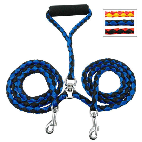 2 Way Nylon Dual Dog Leash Double Lead Rope No-Tangle Durable Walking Leashes Strong For 2 Dogs With Soft Padded Handle - Premium all pets - Just $21.60! Shop now at Animal Bargain