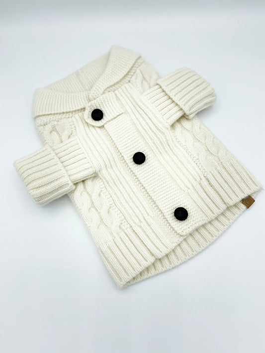 Brooklyn Cashmere Cardigan, Ivory - Premium all pets - Just $229.45! Shop now at Animal Bargain