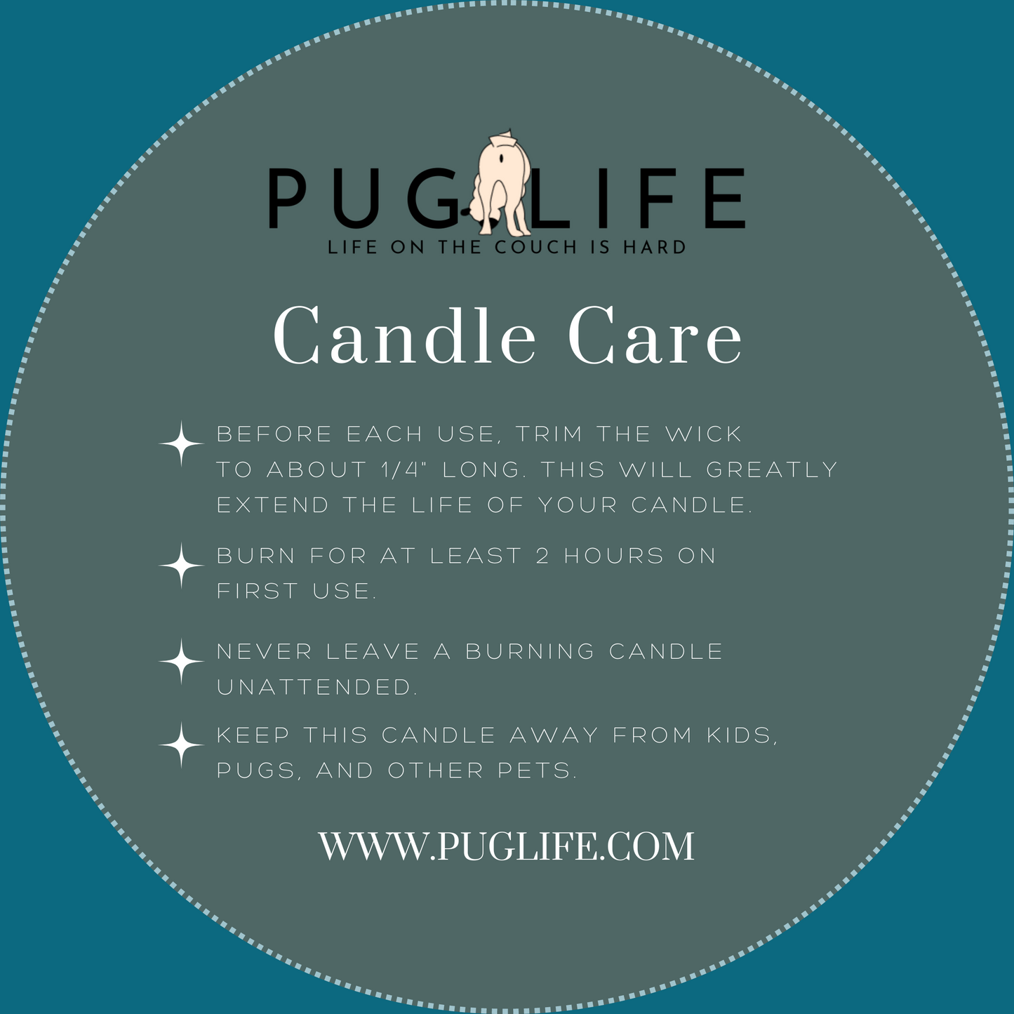 Life on the Couch Pug Life Hand Poured Candle in Frosted Glass - Premium all pets - Just $43.83! Shop now at Animal Bargain