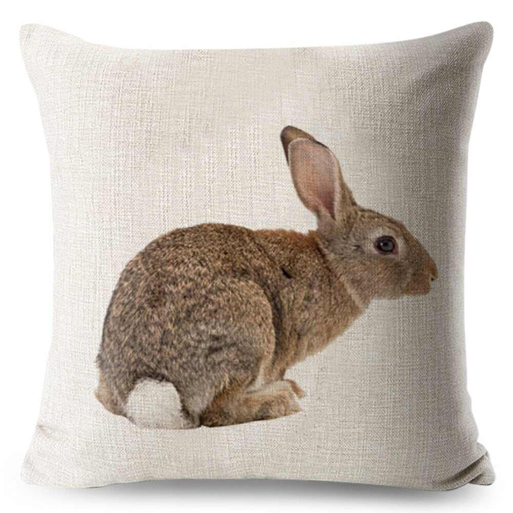 Lovely Bunny Cushion Cover Decor Cute Rabbit Pillowcase for Sofa Home Car Children Room Polyester Pillow Case 45 * 45 cm - Premium Pet Toys - Just $29.96! Shop now at Animal Bargain