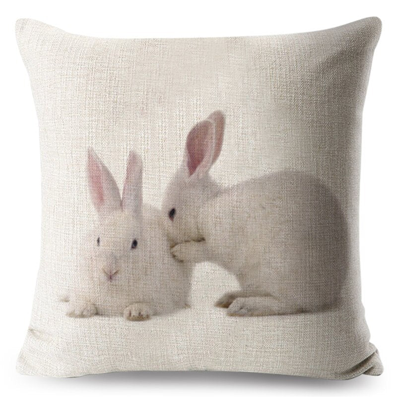 Lovely Bunny Cushion Cover Decor Cute Rabbit Pillowcase for Sofa Home Car Children Room Polyester Pillow Case 45 * 45 cm - Premium Pet Toys - Just $29.96! Shop now at Animal Bargain