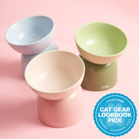 MAKESURE Multicolor 2in1 Cat Bowl Set – Bigger, Higher, Healthier-Food&Water - Premium  - Just $43.98! Shop now at Animal Bargain