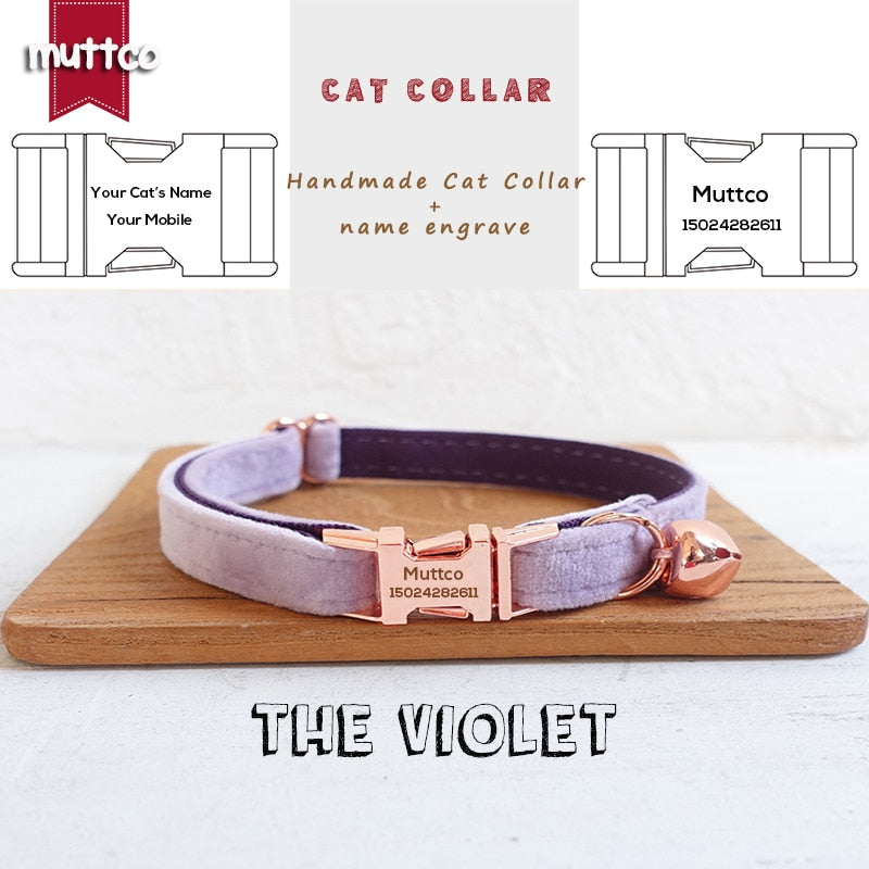 MUTTCO retail engraved rose gold high quality metal buckle collar for cat  VIOLET design cat collar 2 sizes UCC082M - Premium Collars + Leashes - Just $36.45! Shop now at Animal Bargain