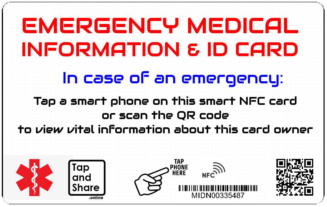 Smart NFC Emergency Medical Alert ID Information Card with Passive Geolocation Tracking System - Premium all pets - Just $70.56! Shop now at Animal Bargain