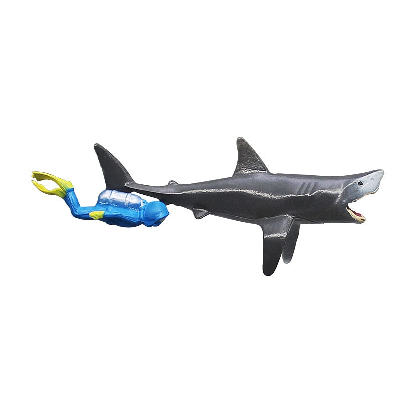 Miniatures Ocean Diving Diver White Shark Action Figures Model Underwater Sea Turtle Fish Aquarium Decoration Accessories Toys - Premium Pet Toys - Just $29.70! Shop now at Animal Bargain