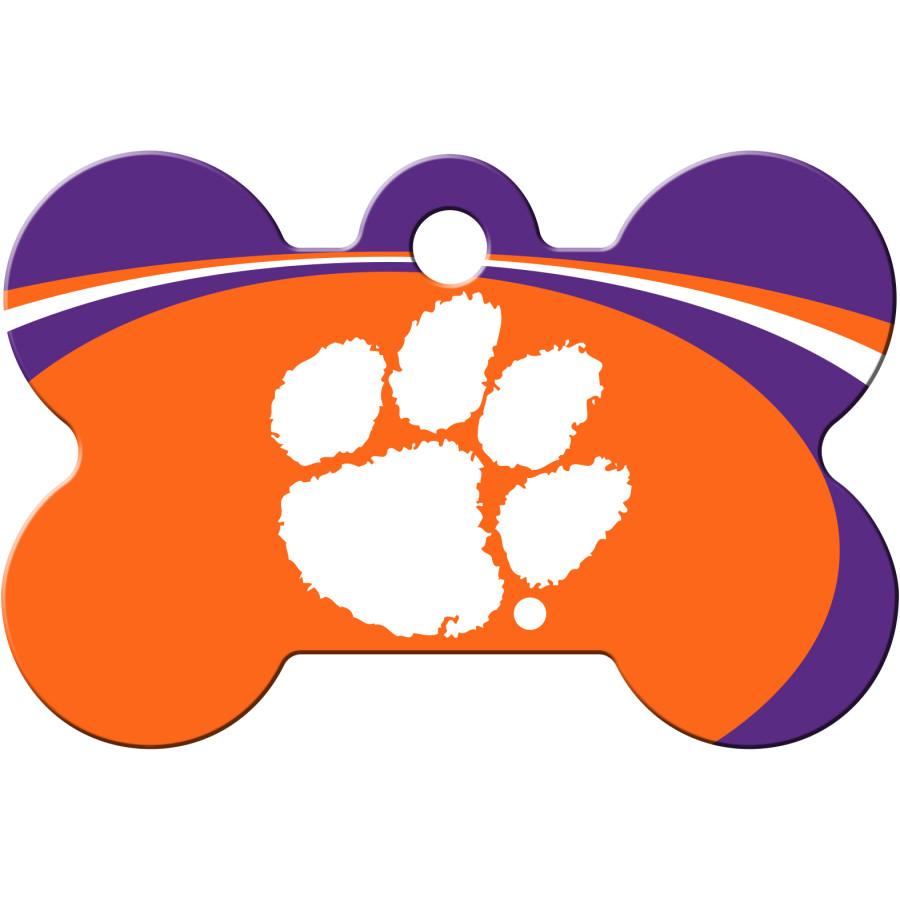 Clemson Tigers NCAA Pet ID Tag - Large Bone - Premium all pets - Just $27.65! Shop now at Animal Bargain