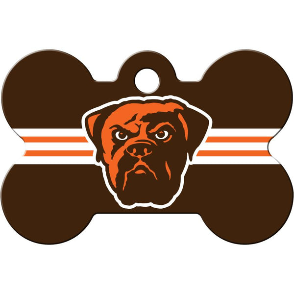 Cleveland Browns NFL Pet ID Tag - Large Bone - Premium all pets - Just $27.65! Shop now at Animal Bargain