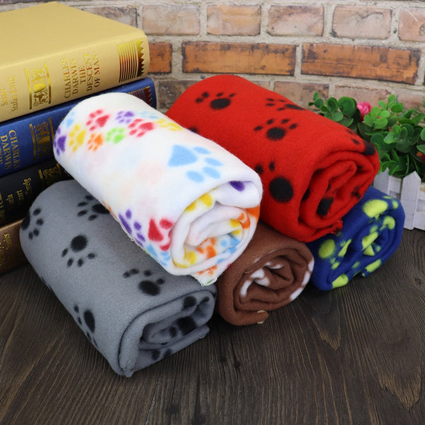 Paw Print Dog Blanket Soft Warm Dog Cat Bed Mat Puppy Dogs Sleeping Blankets Bath Towel For Small Medium Large Dogs Cats Pug - Premium all pets - Just $25.65! Shop now at Animal Bargain