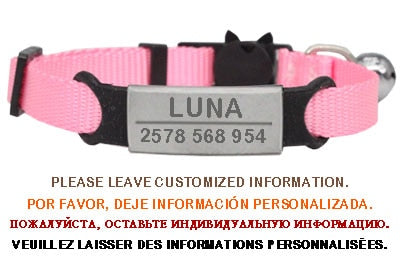 Personalized ID Tag Cat Collar Bell Engraving Safety Breakaway Small Dog Nylon Adjustable for Puppy Kittens Necklace - Premium Collars + Leashes - Just $29.70! Shop now at Animal Bargain