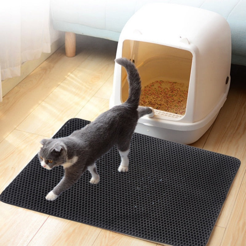 Pet Cat Litter Mat Waterproof EVA Double Layer Cat Litter Trapping Pet Litter Box Mat Clean Pad Products For Cats Accessories - Premium all pets - Just $36.45! Shop now at Animal Bargain