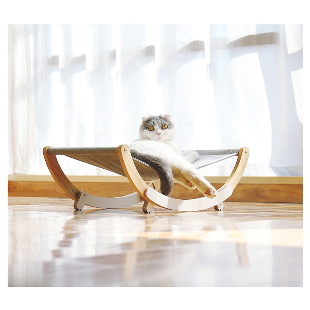 Pet Cat's Lounger Bed Wood Hammock for Cat House Puppy Mat Hanging Beds Cats Basket Small Dog Soft Sofa Window Warm Products - Premium Beds - Just $48.60! Shop now at Animal Bargain