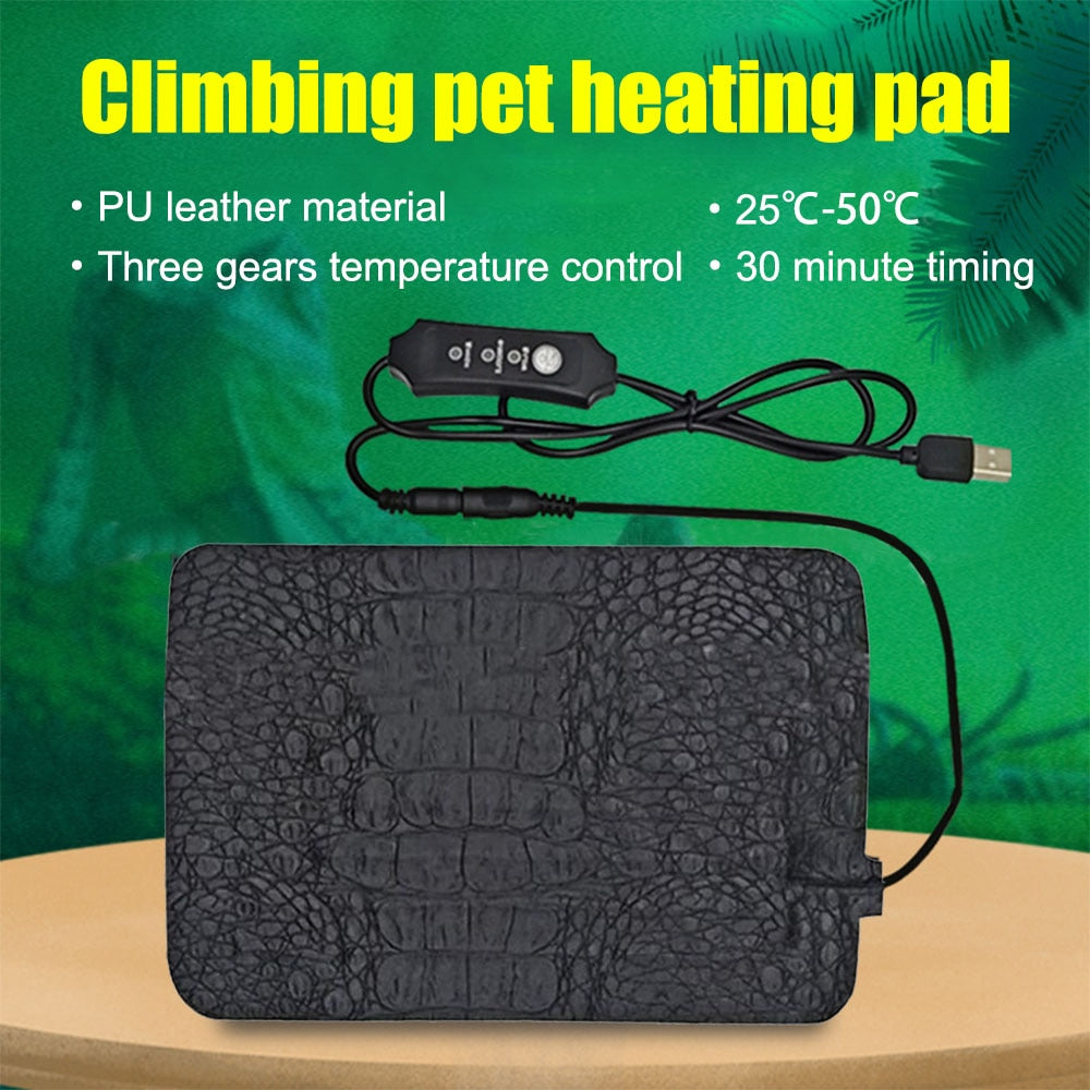 Pet Heating Pad Terrarium Reptile Heat Mat USB Electric Blanket Heater 3 Gear Adjustable Temperature Controller Incubator Mat - Premium all pets - Just $35.10! Shop now at Animal Bargain