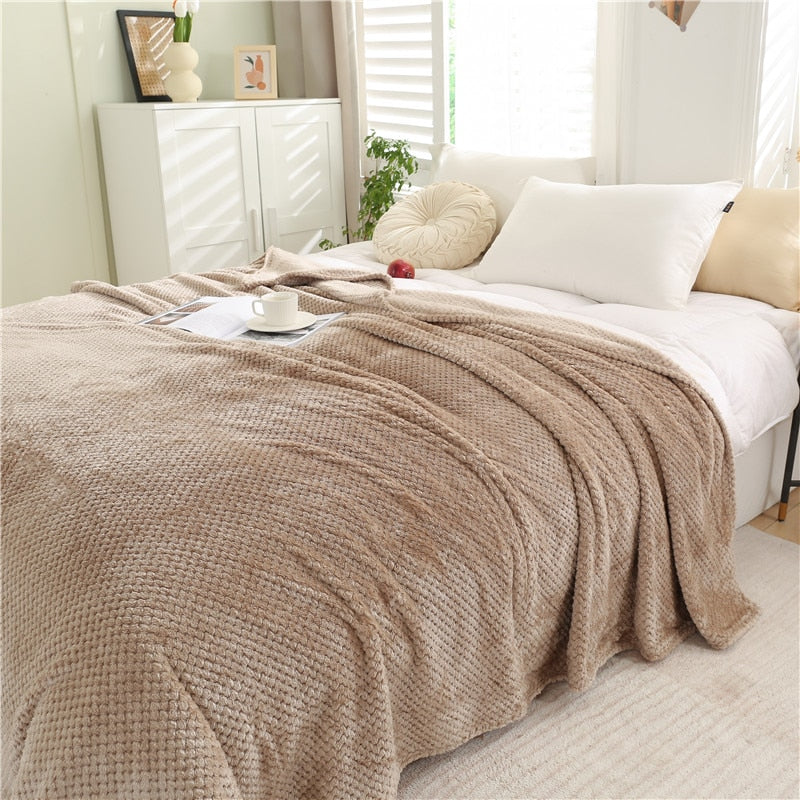 Plaid Bed Blankets Soft Warm Fluffy Throw Blanket Sofa Cover Coral Fleece Bedspread On The Bed For Adults Kids Pet Home Textile - Premium Beds - Just $39.15! Shop now at Animal Bargain