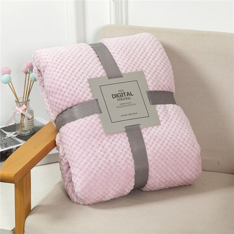 Plaid Bed Blankets Soft Warm Fluffy Throw Blanket Sofa Cover Coral Fleece Bedspread On The Bed For Adults Kids Pet Home Textile - Premium Beds - Just $39.15! Shop now at Animal Bargain