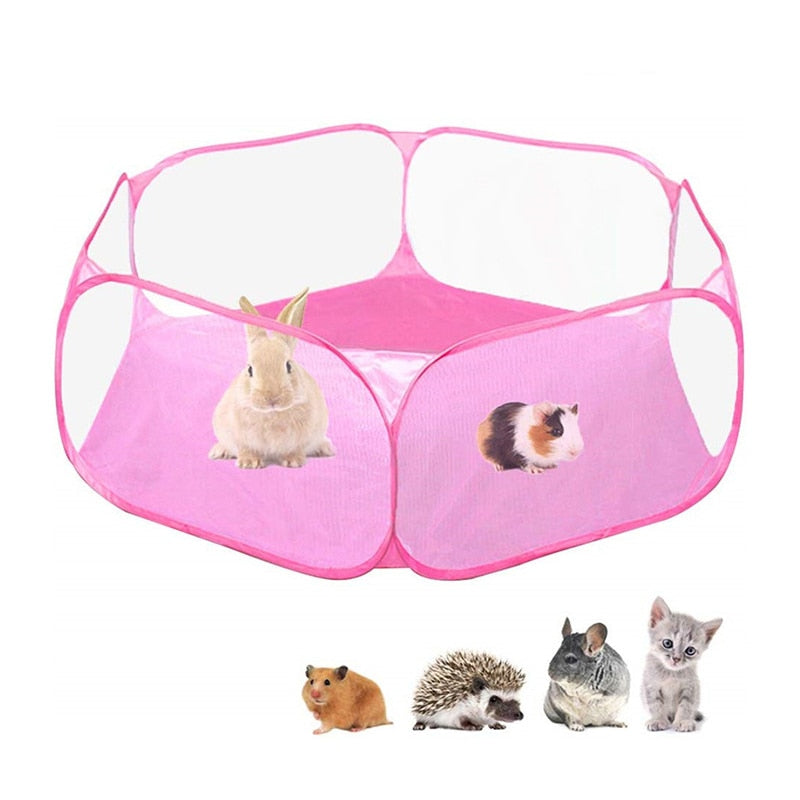 Portable Small Pet Cage Transparent Hedgehog Cage Tent Pet Playpen Open Folding Yard Fence For Dog Hamster Rabbit Guinea Pig - Premium 0 - Just $17.55! Shop now at Animal Bargain