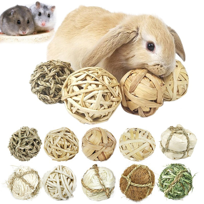 10 Styles 7CM Chewing Braided Ball Guinea Pig Rabbit Hamster Small Animal Play Pet Interactive Chew Toy Natural Grass Ball - Premium all pets - Just $27! Shop now at Animal Bargain