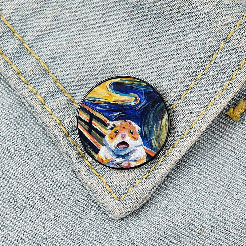 The Screaming Hamster Pin Custom Funny Brooches Shirt Lapel Bag Cute Badge Cartoon Cute Jewelry Gift for Lover Girl Friends - Premium Apparel + outfits - Just $36.45! Shop now at Animal Bargain