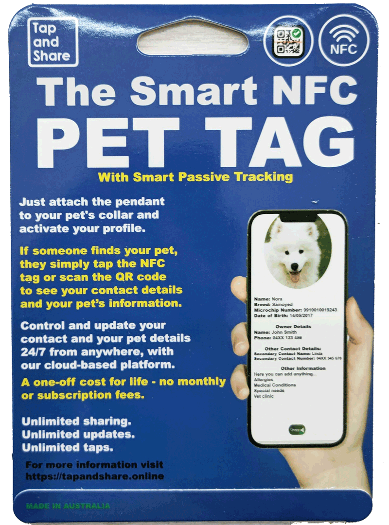Smart  NFC Pet Tag with Smart Passive Tracking - Premium All Pets - Just $105.81! Shop now at Animal Bargain