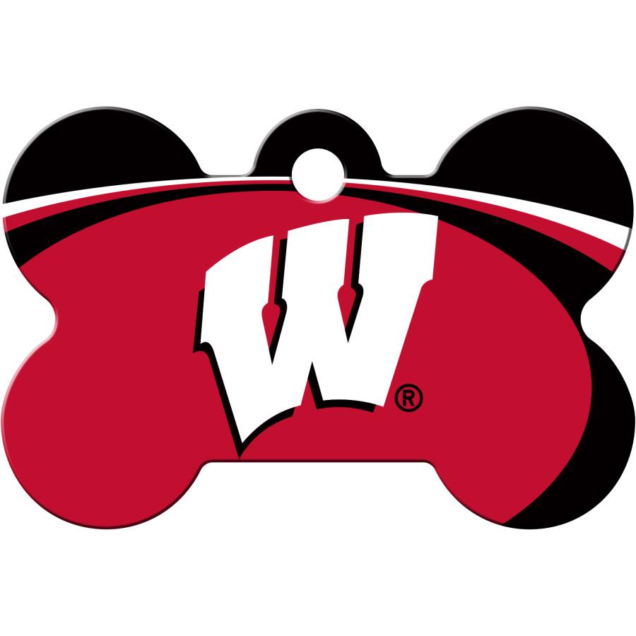 Wisconsin Badgers NCAA Pet ID Tag - Large Bone - Premium all pets - Just $27.65! Shop now at Animal Bargain