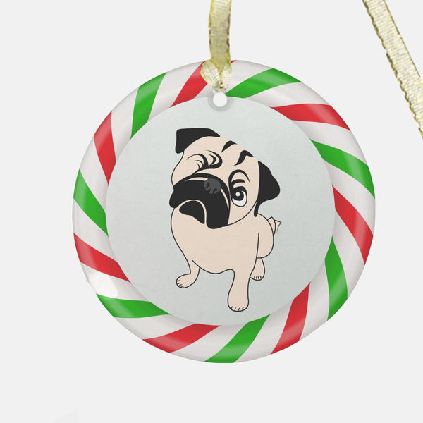 One Eyed Pug Christmas Clear Glass Ornament - Premium  - Just $32.75! Shop now at Animal Bargain
