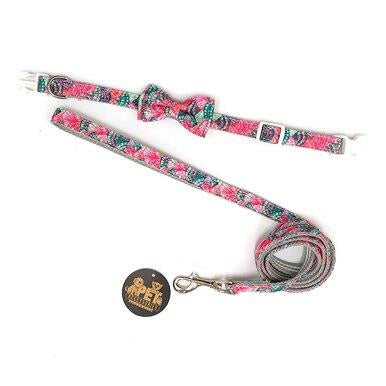 Pink Seashell Bow Tie dog Collar and Leash Set - Premium  - Just $27.22! Shop now at Animal Bargain
