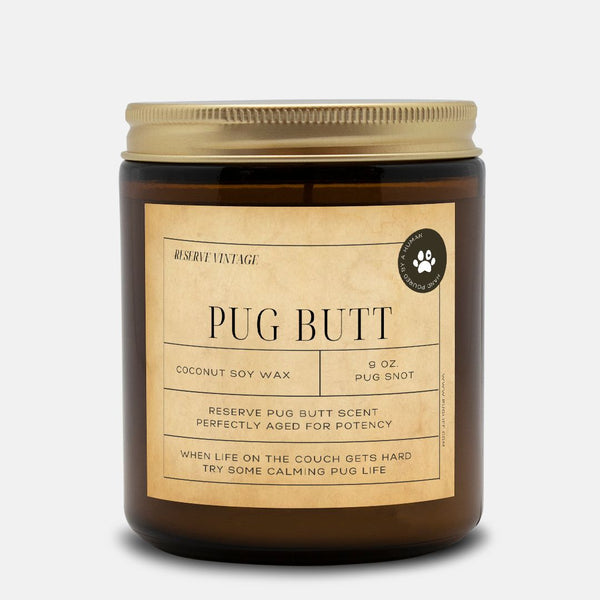 Reserve Pug Vintage from the Pug Butt Scented Candle Collection - Premium  - Just $46.06! Shop now at Animal Bargain