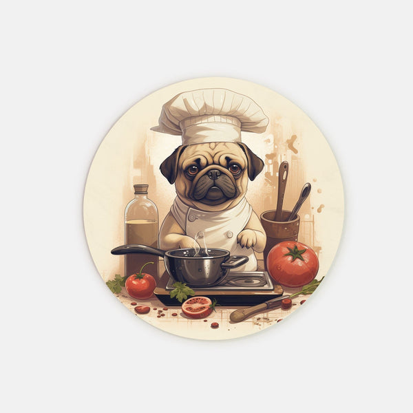 Chef Pug in the Kitchen Wooden Sign - Premium  - Just $36.38! Shop now at Animal Bargain