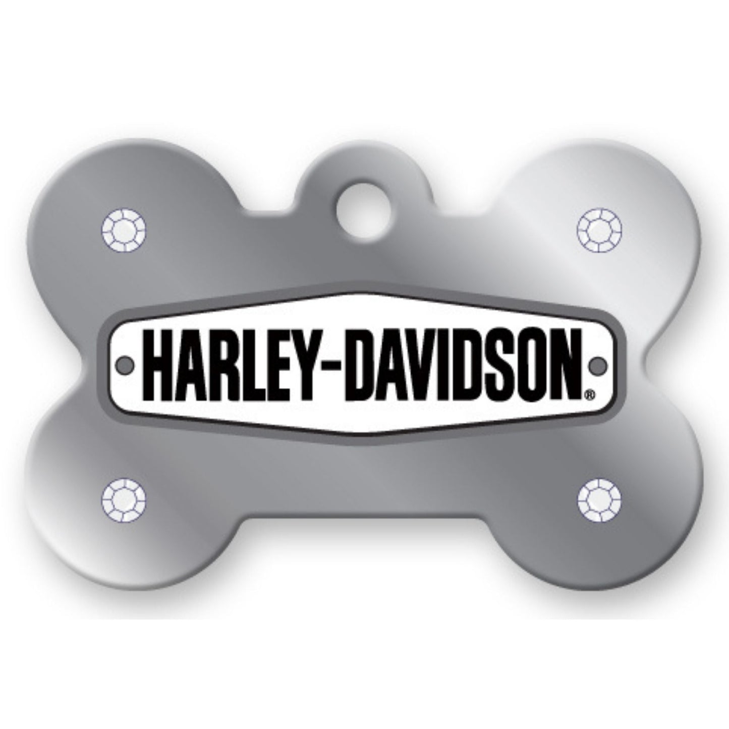 Harley-Davidson Chrome Stones Diva Pet ID Tag - Large Bone - Premium all pets - Just $33.18! Shop now at Animal Bargain